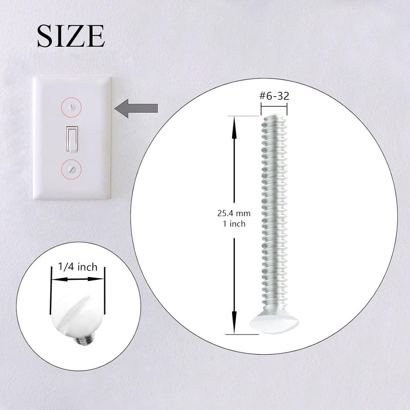 Taezn 50 Pack Long Outlet Screws, 1 Inch White Screws for Wall Plates & Covers - Image 2